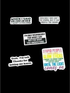 Funny Quote Stickers Set